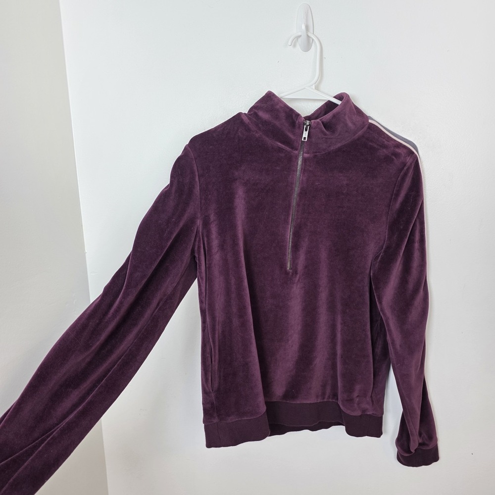 Fabletics Purple‎ 1/2 Zip Velour Britt Sporty Pullover Track Jacket Size Small - Picture 3 of 8